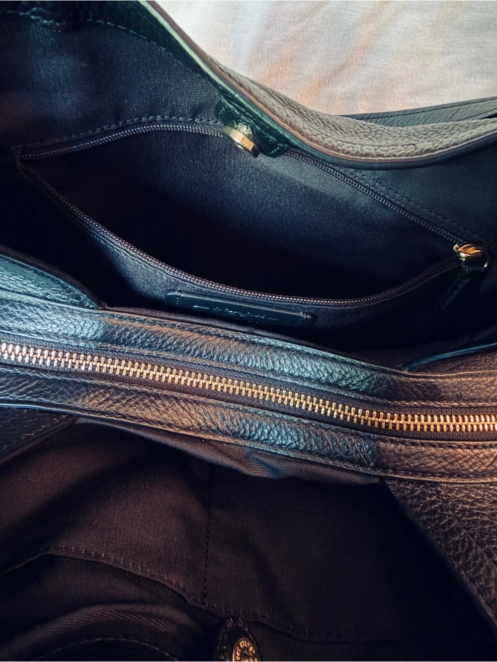 Coach Black Pebbled Leather Hobo Bag